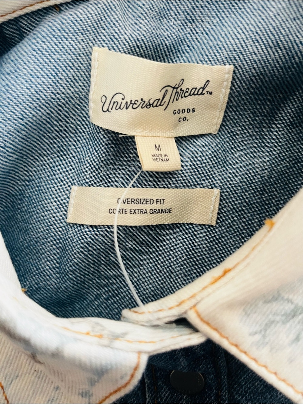 Denim Western Shirt Jacket with Floral Yoke - Light Blue - Picture 7 of 11